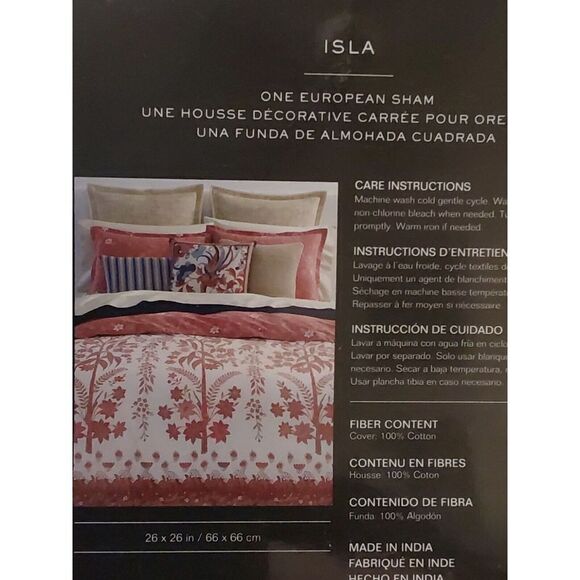 Ralph Lauren ISLA TEXTURE 100% Cotton NATURAL European Euro Pillow Sham $170 - Picture 10 of 12